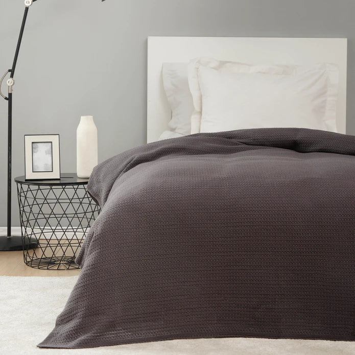 Karaca Home Back To Basic Anthracite Single Knitted Blanket 200.18.01.0952 -  Blankets - ebarza Furniture UAE | Shop Modern Furniture in Abu Dhabi & Dubai - مفروشات ايبازرا في الامارات | تسوق اثاث عصري وديكورات مميزة في دبي وابوظبي