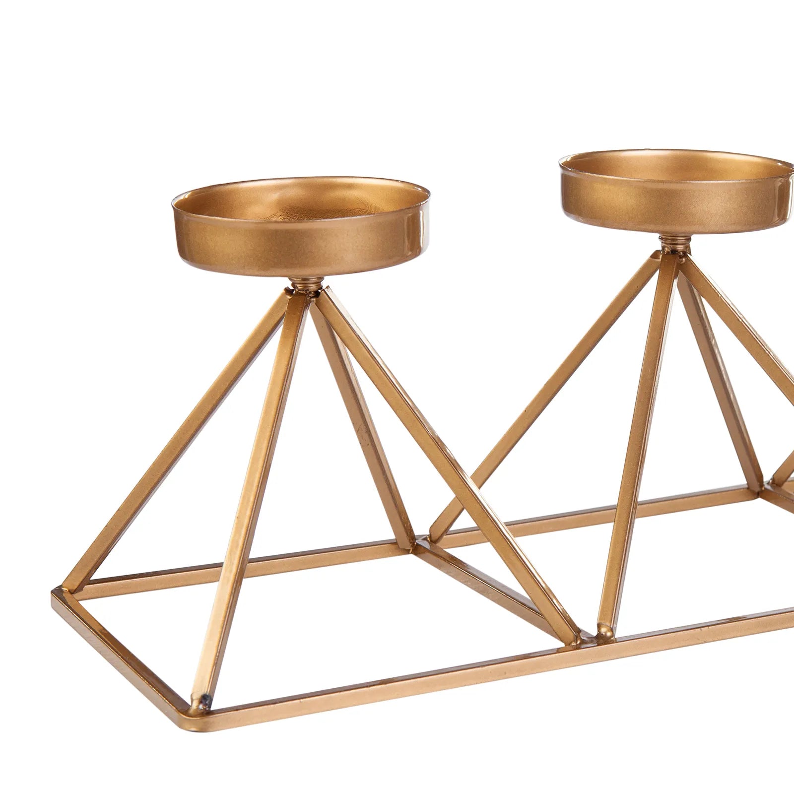 Karaca Home Geometry 3 Piece Candle Holder Gold 36X13Cm 300.21.02.010 -  Candle Holders - ebarza Furniture UAE | Shop Modern Furniture in Abu Dhabi & Dubai - مفروشات ايبازرا في الامارات | تسوق اثاث عصري وديكورات مميزة في دبي وابوظبي