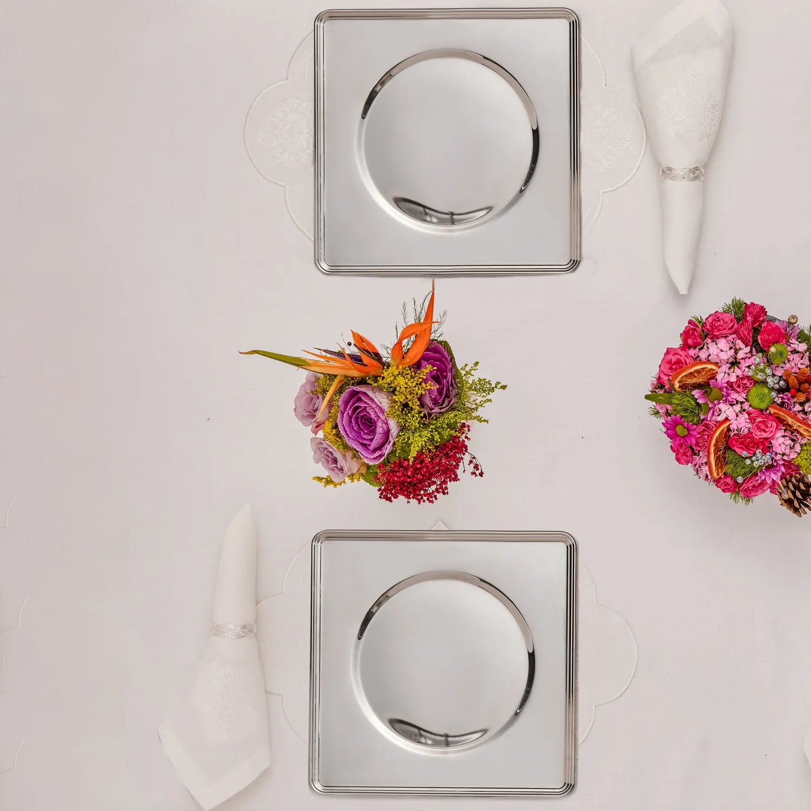 Karaca Home Glamor Metal Supla Silver Set Of 6 300.21.02.0609 -  Plates - ebarza Furniture UAE | Shop Modern Furniture in Abu Dhabi & Dubai - مفروشات ايبازرا في الامارات | تسوق اثاث عصري وديكورات مميزة في دبي وابوظبي