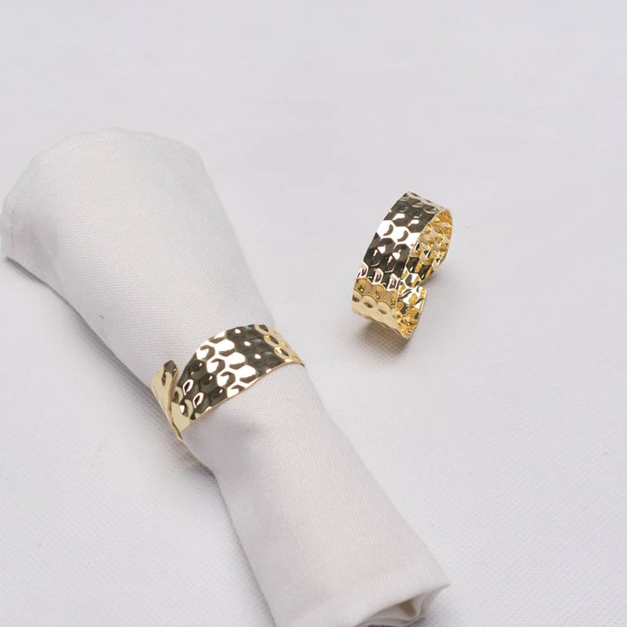 Karaca Home Hammered Gold 2 Piece Napkin Ring 300.22.02.0467 -  Napkin Rings - ebarza Furniture UAE | Shop Modern Furniture in Abu Dhabi & Dubai - مفروشات ايبازرا في الامارات | تسوق اثاث عصري وديكورات مميزة في دبي وابوظبي