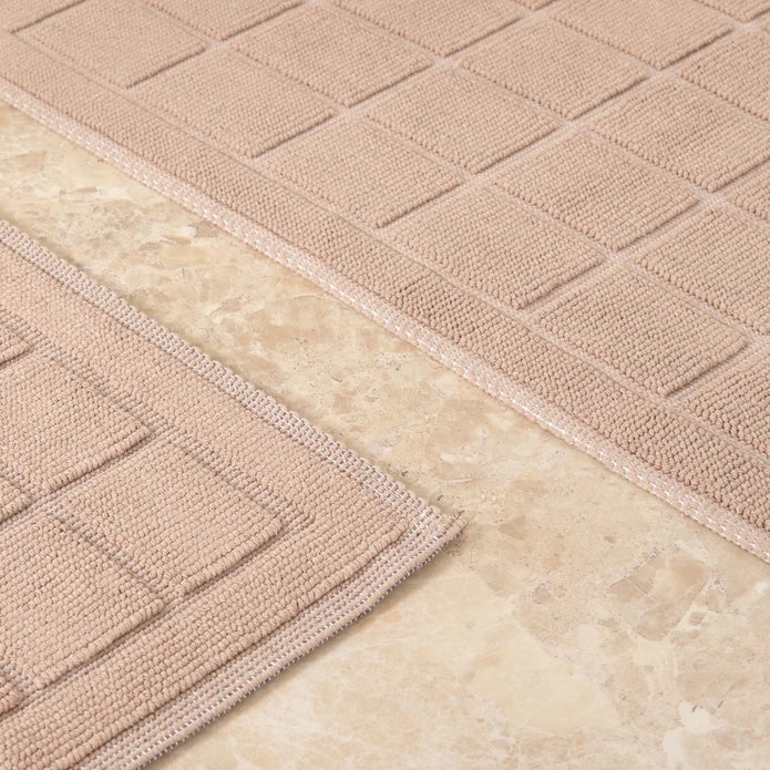 Karaca Home Kelly Quatre Beige Mop Set 200.21.01.0234 -  Bath Mats - ebarza Furniture UAE | Shop Modern Furniture in Abu Dhabi & Dubai - مفروشات ايبازرا في الامارات | تسوق اثاث عصري وديكورات مميزة في دبي وابوظبي