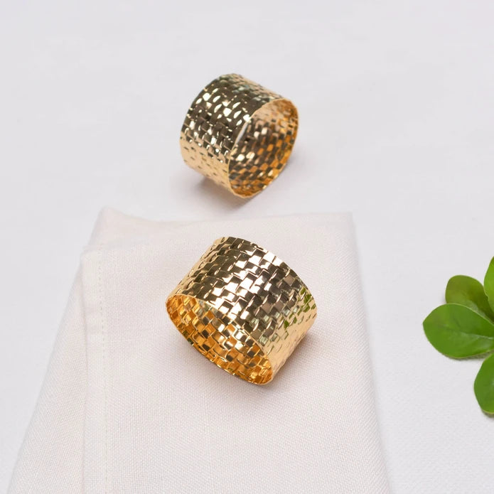 Karaca Home Marcello 2-Pack Gold Napkin Ring 300.22.02.0482 -  Napkin Rings - ebarza Furniture UAE | Shop Modern Furniture in Abu Dhabi & Dubai - مفروشات ايبازرا في الامارات | تسوق اثاث عصري وديكورات مميزة في دبي وابوظبي