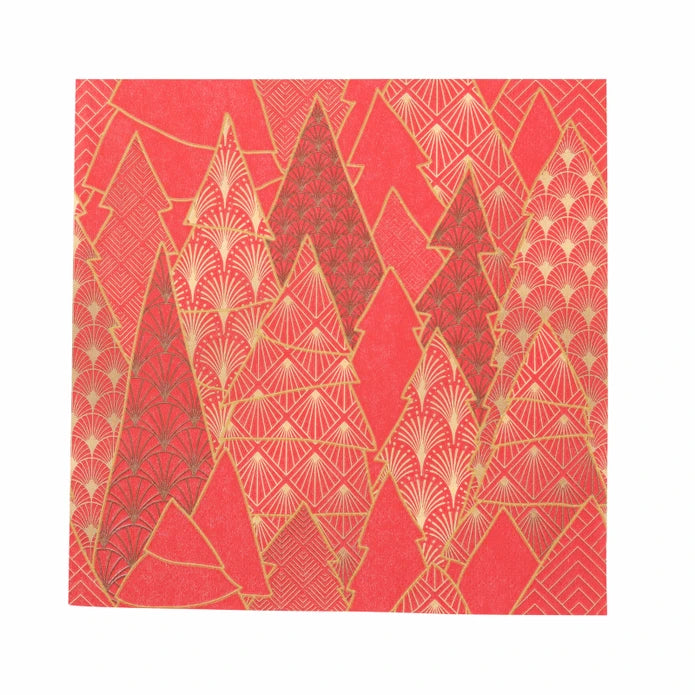 Karaca Home New Year Luxury Trees Red 20 Pcs Paper Napkin 300.22.02.1023 -  Napkins - ebarza Furniture UAE | Shop Modern Furniture in Abu Dhabi & Dubai - مفروشات ايبازرا في الامارات | تسوق اثاث عصري وديكورات مميزة في دبي وابوظبي