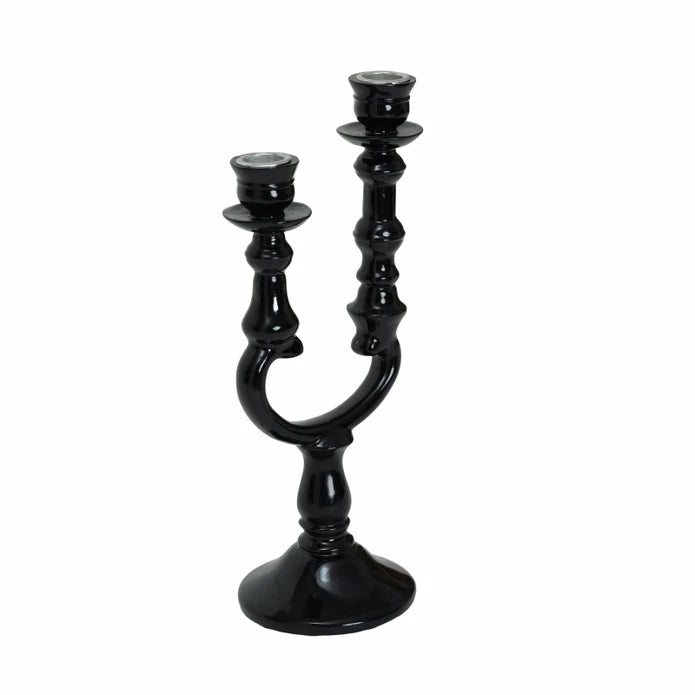 Karaca Home Pop-Art 2-Set Black Candlestick 300.22.02.0531 -  Candle Holders - ebarza Furniture UAE | Shop Modern Furniture in Abu Dhabi & Dubai - مفروشات ايبازرا في الامارات | تسوق اثاث عصري وديكورات مميزة في دبي وابوظبي
