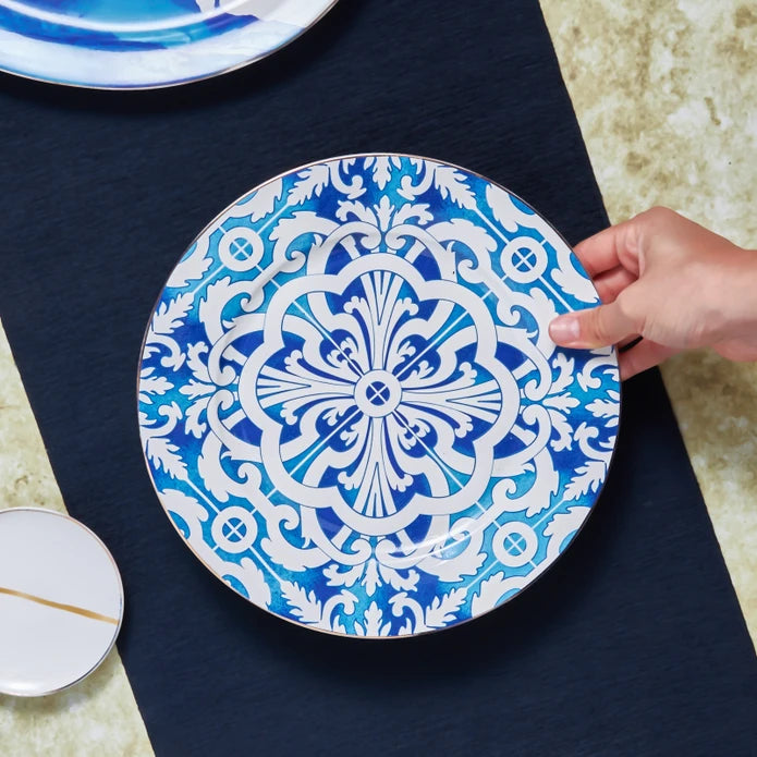 Karaca Istanbul Series Flower Service Plate 27 Cm 153.03.06.5002 -  Plates - ebarza Furniture UAE | Shop Modern Furniture in Abu Dhabi & Dubai - مفروشات ايبازرا في الامارات | تسوق اثاث عصري وديكورات مميزة في دبي وابوظبي