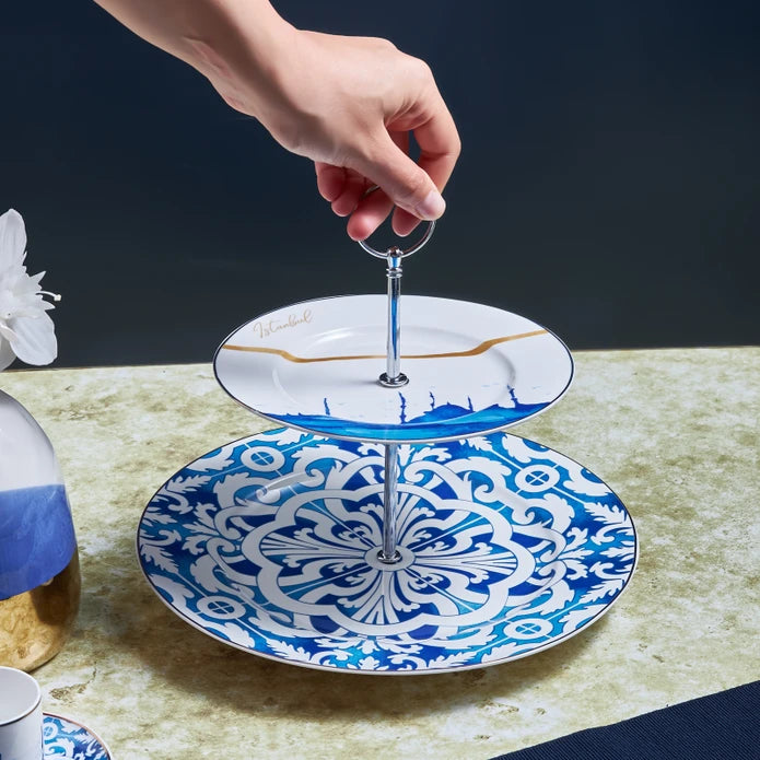Karaca Istanbul Series Layered Cookie Holder 153.03.06.5013 -  Cookie Holders - ebarza Furniture UAE | Shop Modern Furniture in Abu Dhabi & Dubai - مفروشات ايبازرا في الامارات | تسوق اثاث عصري وديكورات مميزة في دبي وابوظبي