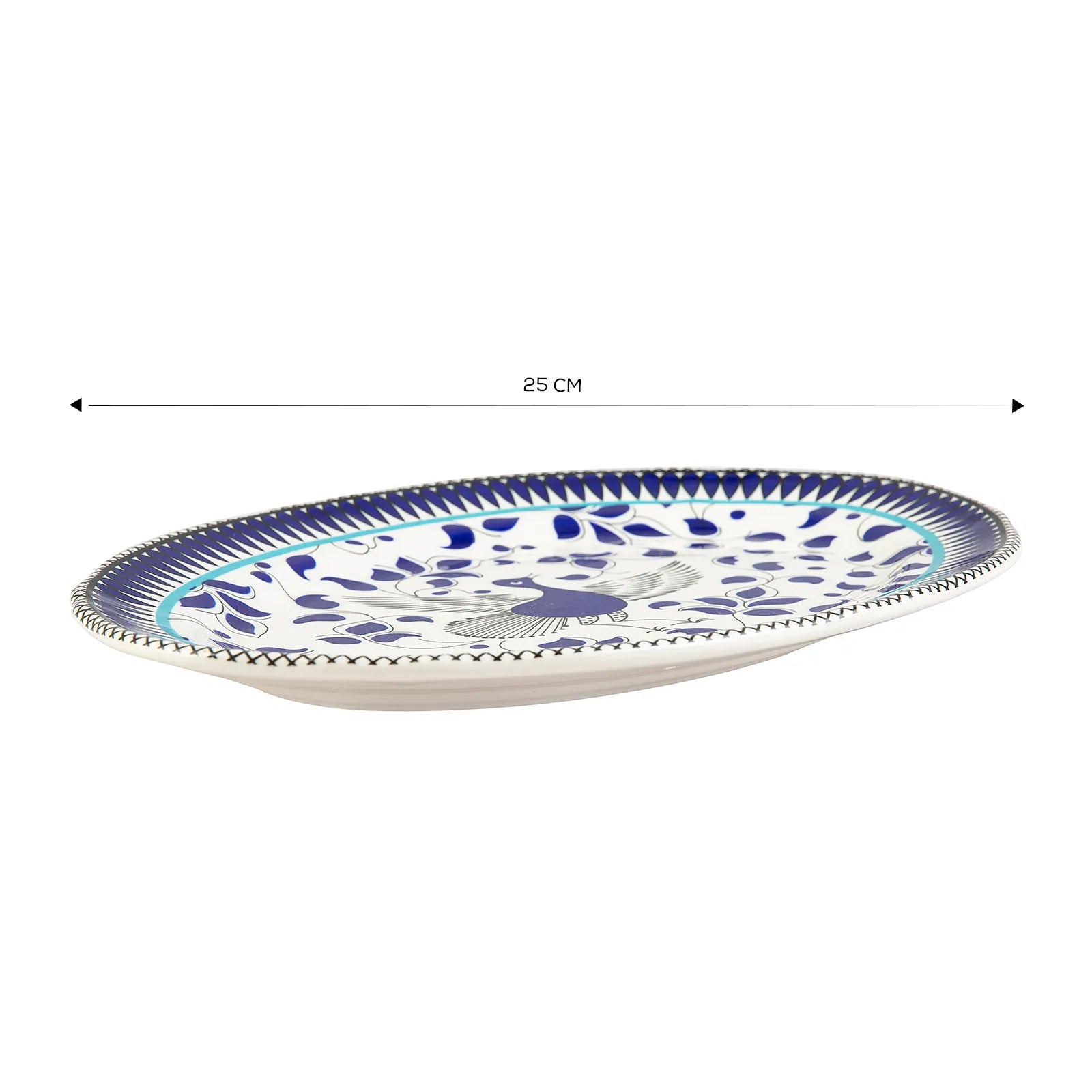 Karaca Mai Seljuk Series Oval Plate 25 Cm 153.03.07.9024 -  Plates - ebarza Furniture UAE | Shop Modern Furniture in Abu Dhabi & Dubai - مفروشات ايبازرا في الامارات | تسوق اثاث عصري وديكورات مميزة في دبي وابوظبي