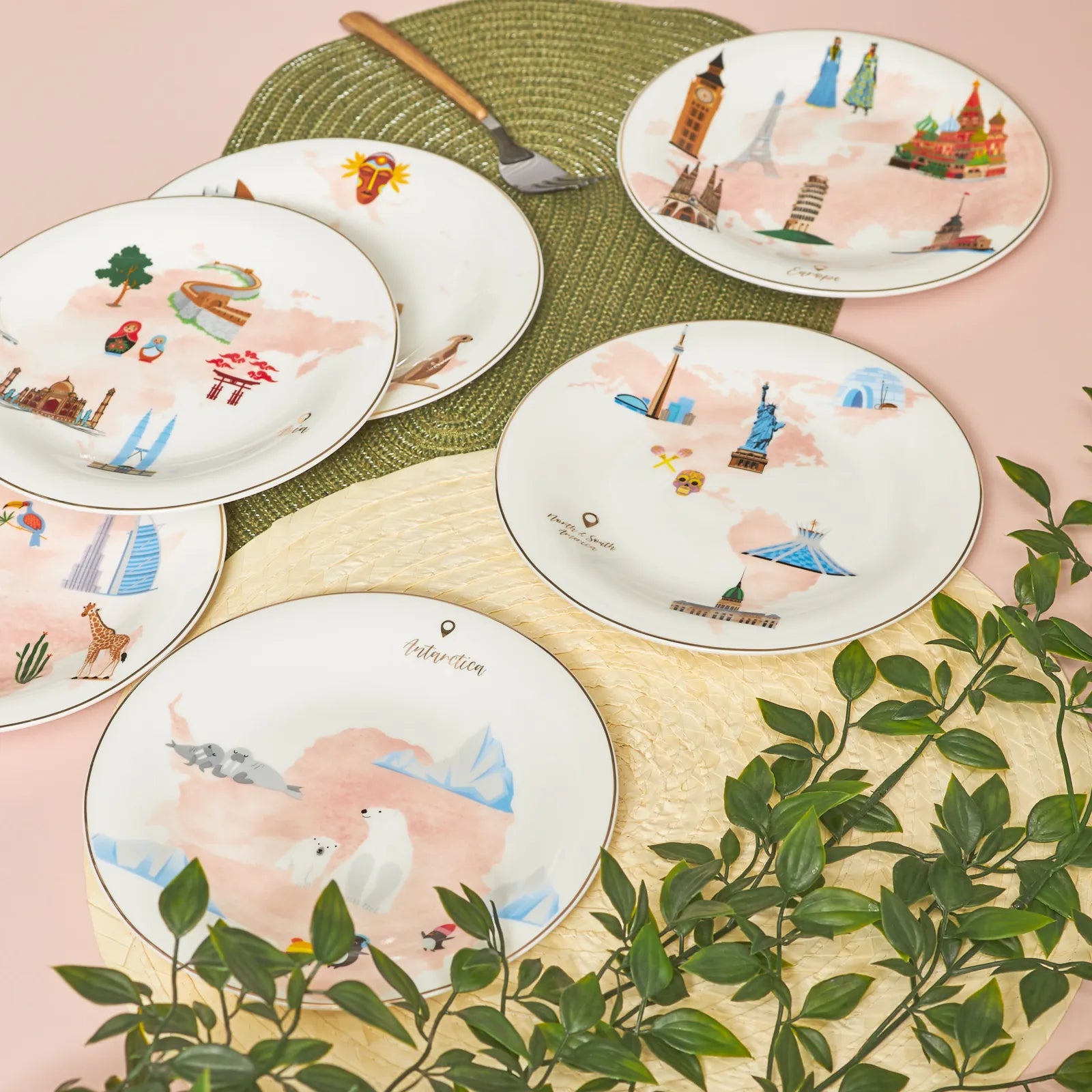 Karaca Map Fine Pearl 6 Piece Cake Set 153.03.06.6315 -  Cake Sets - ebarza Furniture UAE | Shop Modern Furniture in Abu Dhabi & Dubai - مفروشات ايبازرا في الامارات | تسوق اثاث عصري وديكورات مميزة في دبي وابوظبي