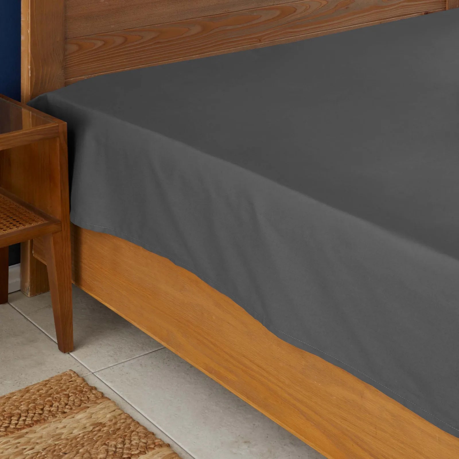 Karaca Nautica Home Anthracite 100% Cotton Double Bed Sheet 180.01.01.0547 -  Bed Sheets - ebarza Furniture UAE | Shop Modern Furniture in Abu Dhabi & Dubai - مفروشات ايبازرا في الامارات | تسوق اثاث عصري وديكورات مميزة في دبي وابوظبي