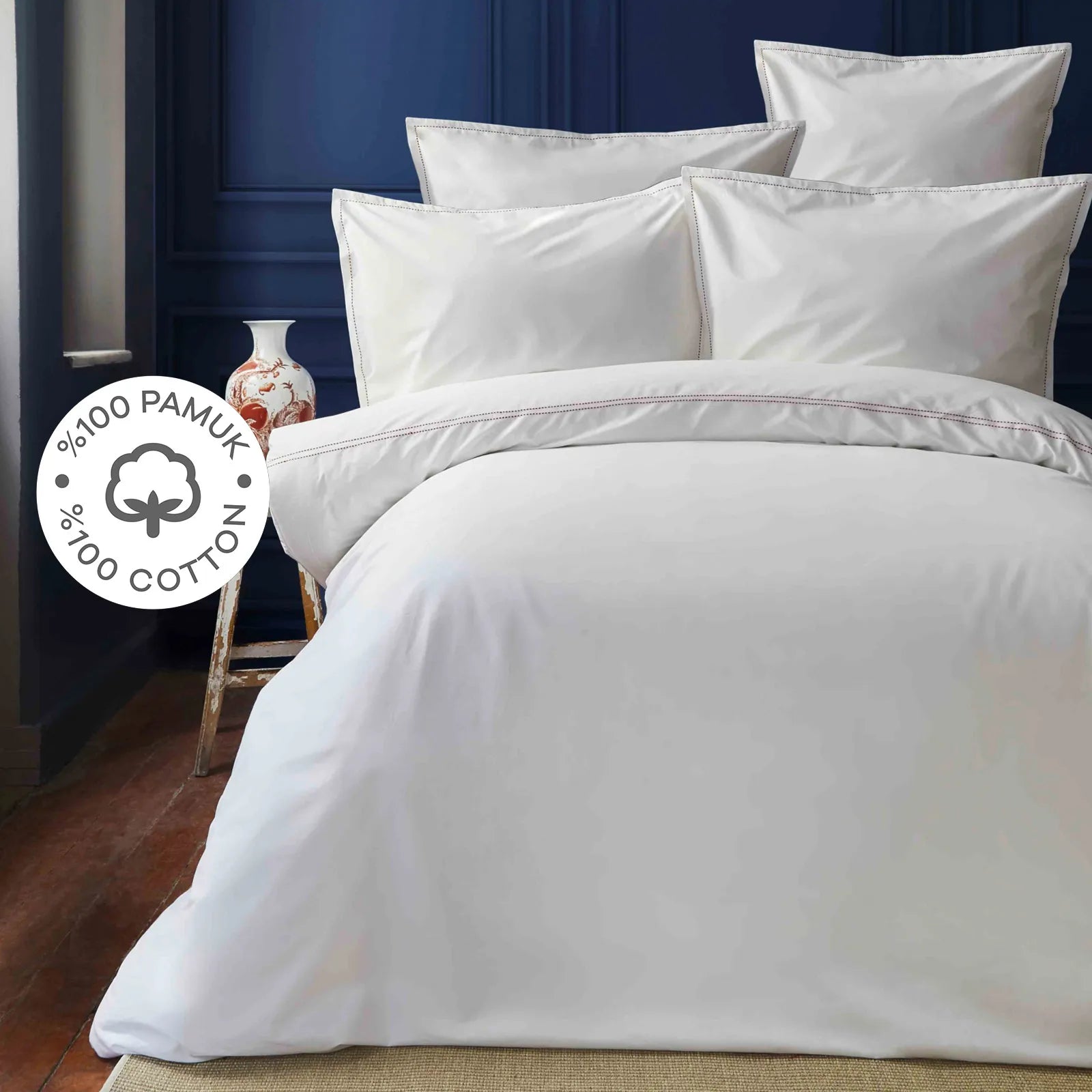 Karaca Nautica Home Northern Off White Red Percale Double Duvet Cover Set 180.01.01.0358 -  Bedding - ebarza Furniture UAE | Shop Modern Furniture in Abu Dhabi & Dubai - مفروشات ايبازرا في الامارات | تسوق اثاث عصري وديكورات مميزة في دبي وابوظبي