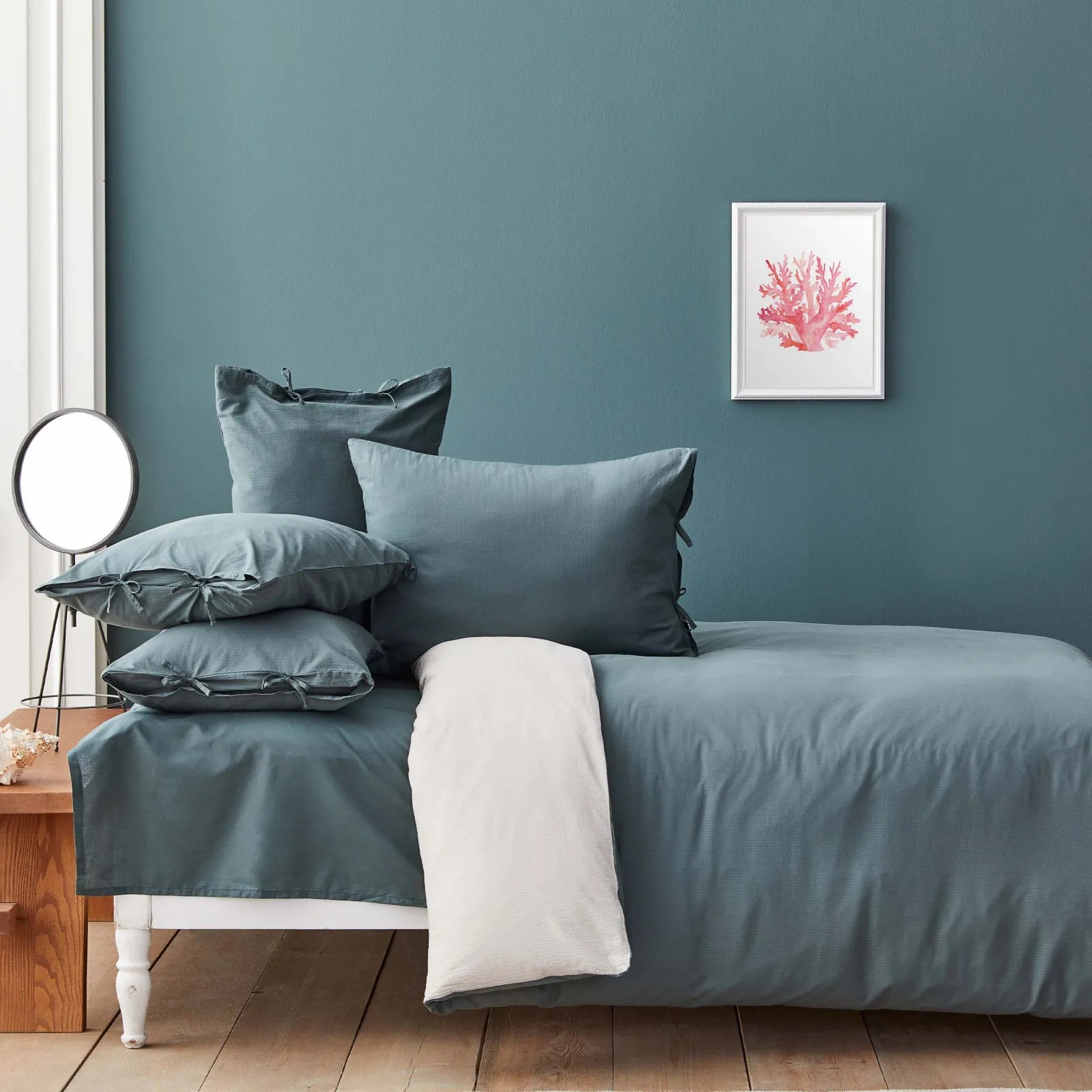 Karaca Nautica Home Pruva Green/Beige Double Sided Double Duvet Cover Set 180.01.01.0401 -  Bedding - ebarza Furniture UAE | Shop Modern Furniture in Abu Dhabi & Dubai - مفروشات ايبازرا في الامارات | تسوق اثاث عصري وديكورات مميزة في دبي وابوظبي