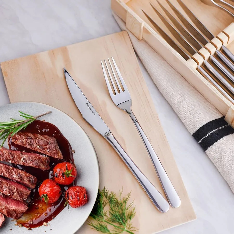 Karaca Pulse 12 Piece Cutlery Steak Set 153.03.08.2656 -  Cutlery Sets - ebarza Furniture UAE | Shop Modern Furniture in Abu Dhabi & Dubai - مفروشات ايبازرا في الامارات | تسوق اثاث عصري وديكورات مميزة في دبي وابوظبي