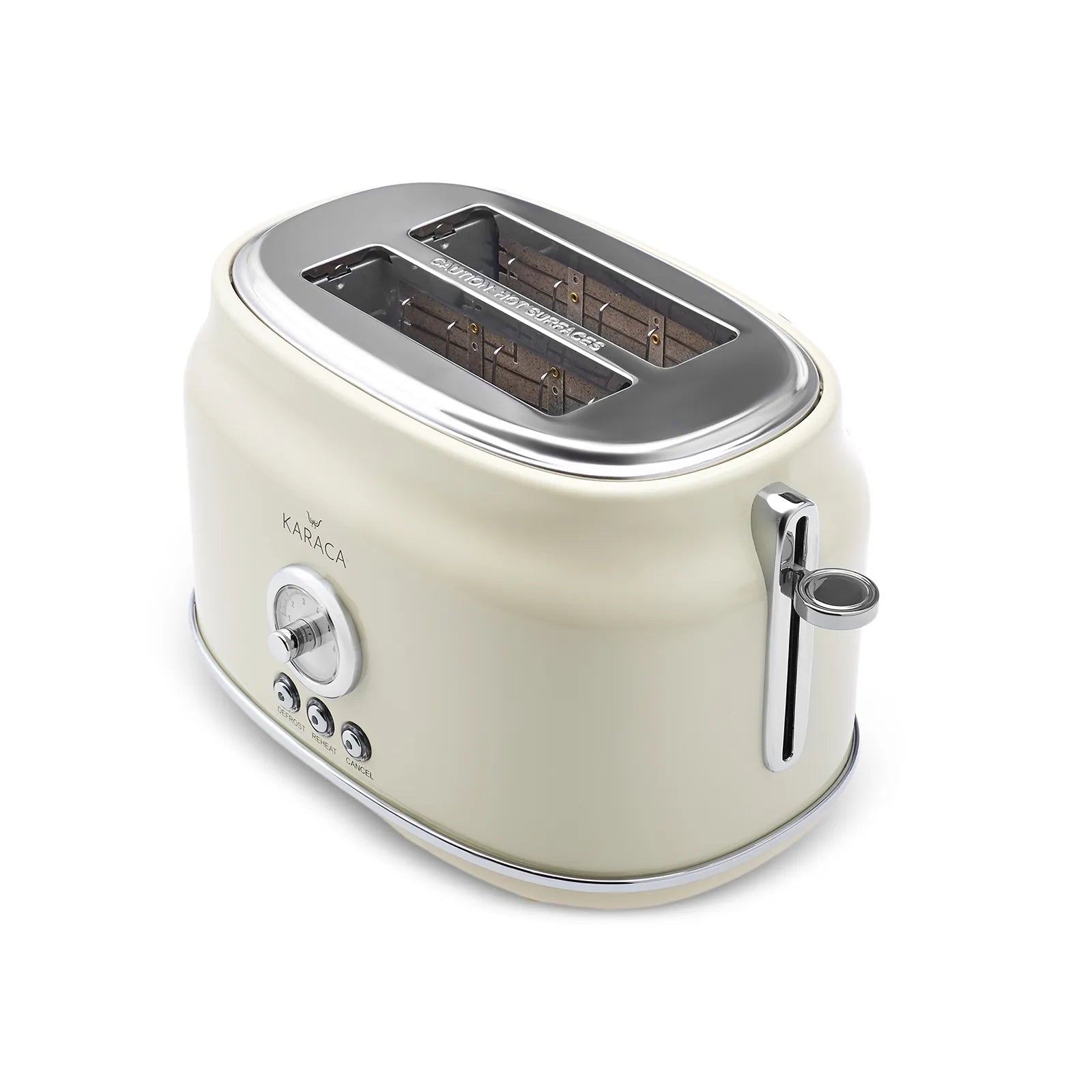 Karaca Retro Toaster Cream 153.03.06.5141 -  Kitchen Appliances - ebarza Furniture UAE | Shop Modern Furniture in Abu Dhabi & Dubai - مفروشات ايبازرا في الامارات | تسوق اثاث عصري وديكورات مميزة في دبي وابوظبي