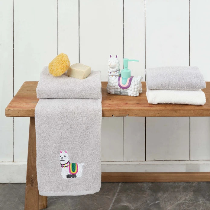 Karaca Sarah Anderson Lama 3-Piece Gray 100% Cotton Towel Set 160.02.01.0724 -  Towels - ebarza Furniture UAE | Shop Modern Furniture in Abu Dhabi & Dubai - مفروشات ايبازرا في الامارات | تسوق اثاث عصري وديكورات مميزة في دبي وابوظبي