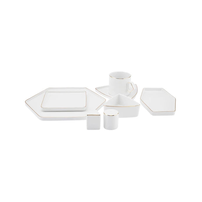Karaca Streamline Geo Gold 28 Pieces 6 Person Breakfast/Service Set 153.03.08.2349 -  Dinnerware Sets - ebarza Furniture UAE | Shop Modern Furniture in Abu Dhabi & Dubai - مفروشات ايبازرا في الامارات | تسوق اثاث عصري وديكورات مميزة في دبي وابوظبي