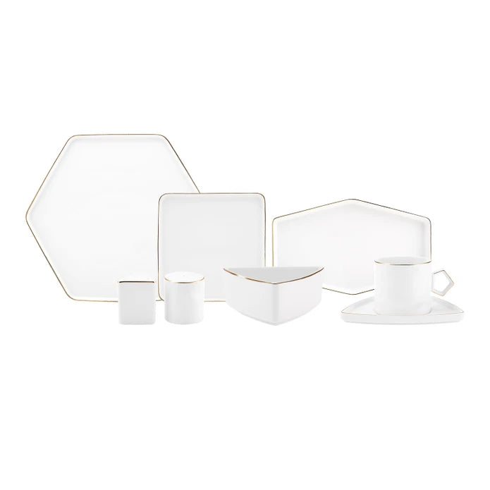 Karaca Streamline Geo Gold 28 Pieces 6 Person Breakfast/Service Set 153.03.08.2349 -  Dinnerware Sets - ebarza Furniture UAE | Shop Modern Furniture in Abu Dhabi & Dubai - مفروشات ايبازرا في الامارات | تسوق اثاث عصري وديكورات مميزة في دبي وابوظبي