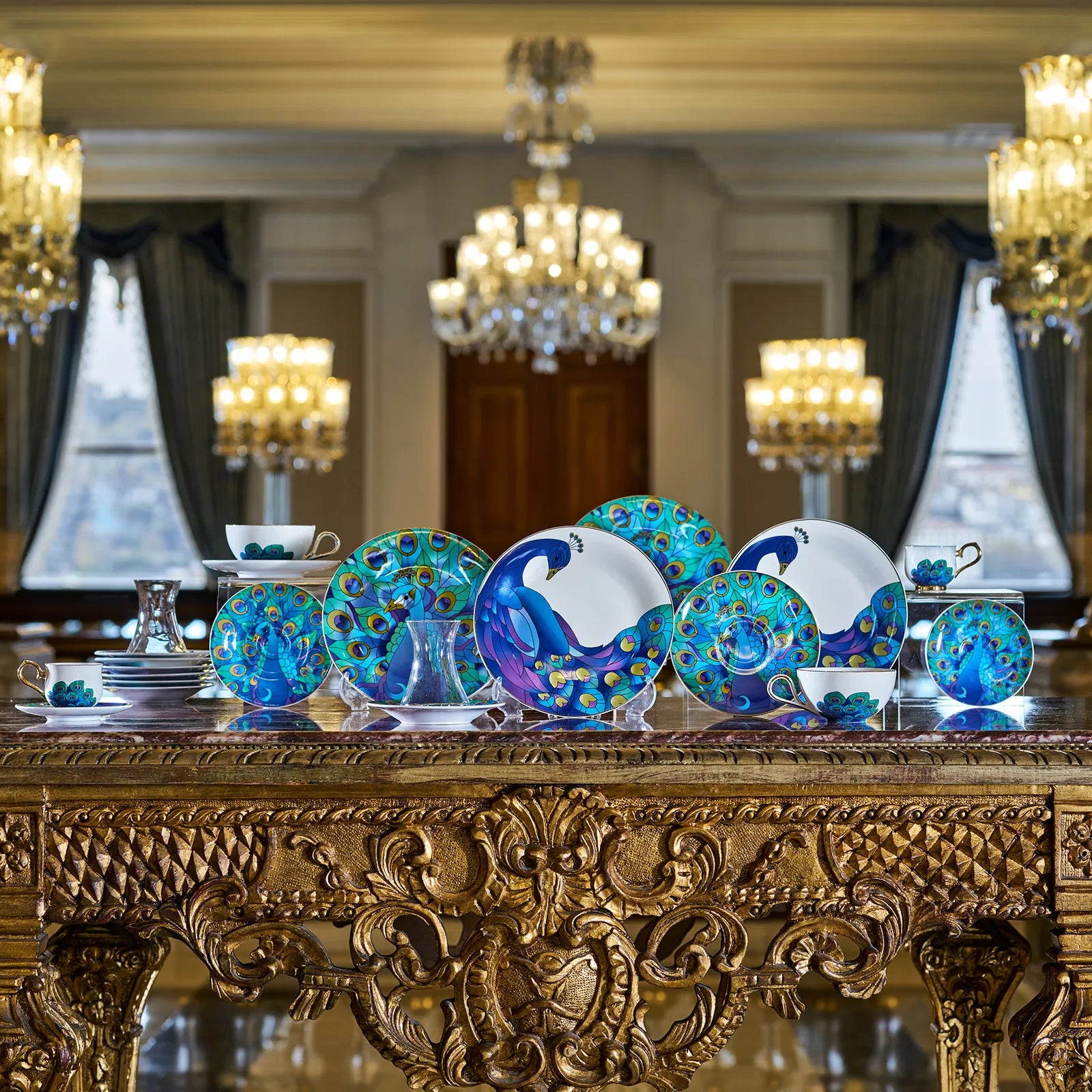 Karaca X Çırağan Palace Shop Cake Set For 6 Persons 153.03.06.7552 -  Cake Sets - ebarza Furniture UAE | Shop Modern Furniture in Abu Dhabi & Dubai - مفروشات ايبازرا في الامارات | تسوق اثاث عصري وديكورات مميزة في دبي وابوظبي