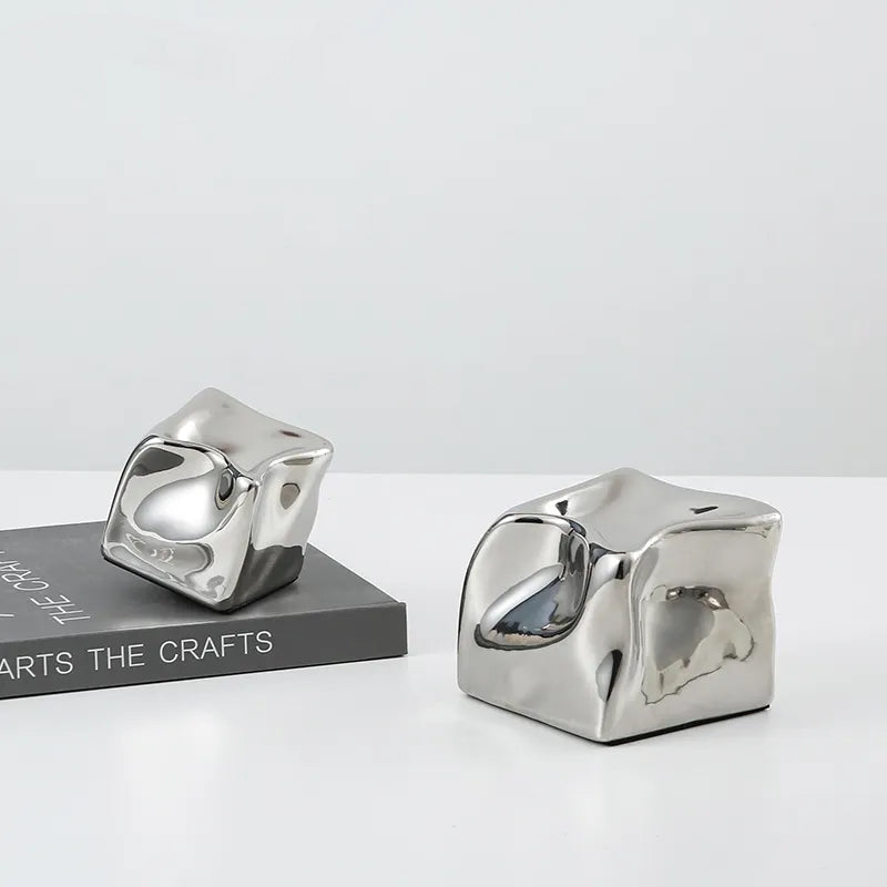 Silver Special Shaped Square -A Fa-D21111A -  Home Decor Figurines | ديكور مربع فضي على شكل خاص - ebarza Furniture UAE | Shop Modern Furniture in Abu Dhabi & Dubai - مفروشات ايبازرا في الامارات | تسوق اثاث عصري وديكورات مميزة في دبي وابوظبي