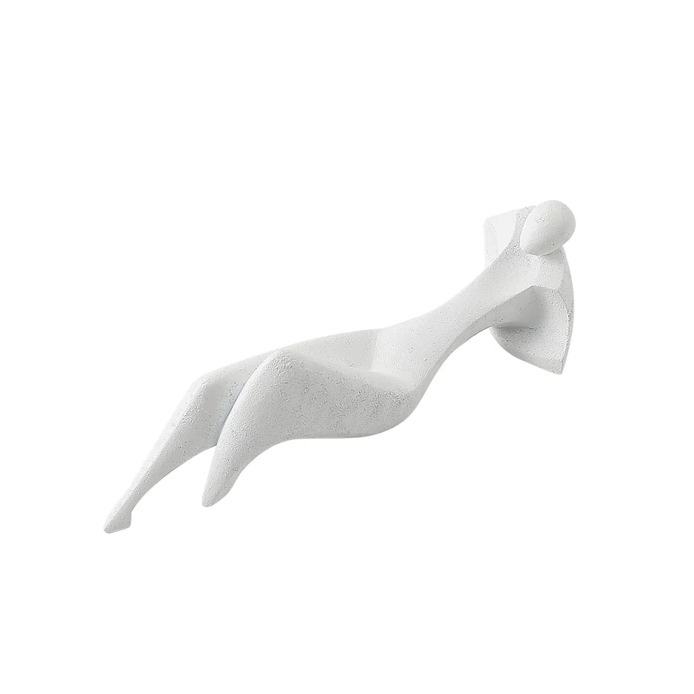 White Resin Figurative Sculpture Fc-Sz22018A -  Home Decor Figurines - ebarza Furniture UAE | Shop Modern Furniture in Abu Dhabi & Dubai - مفروشات ايبازرا في الامارات | تسوق اثاث عصري وديكورات مميزة في دبي وابوظبي